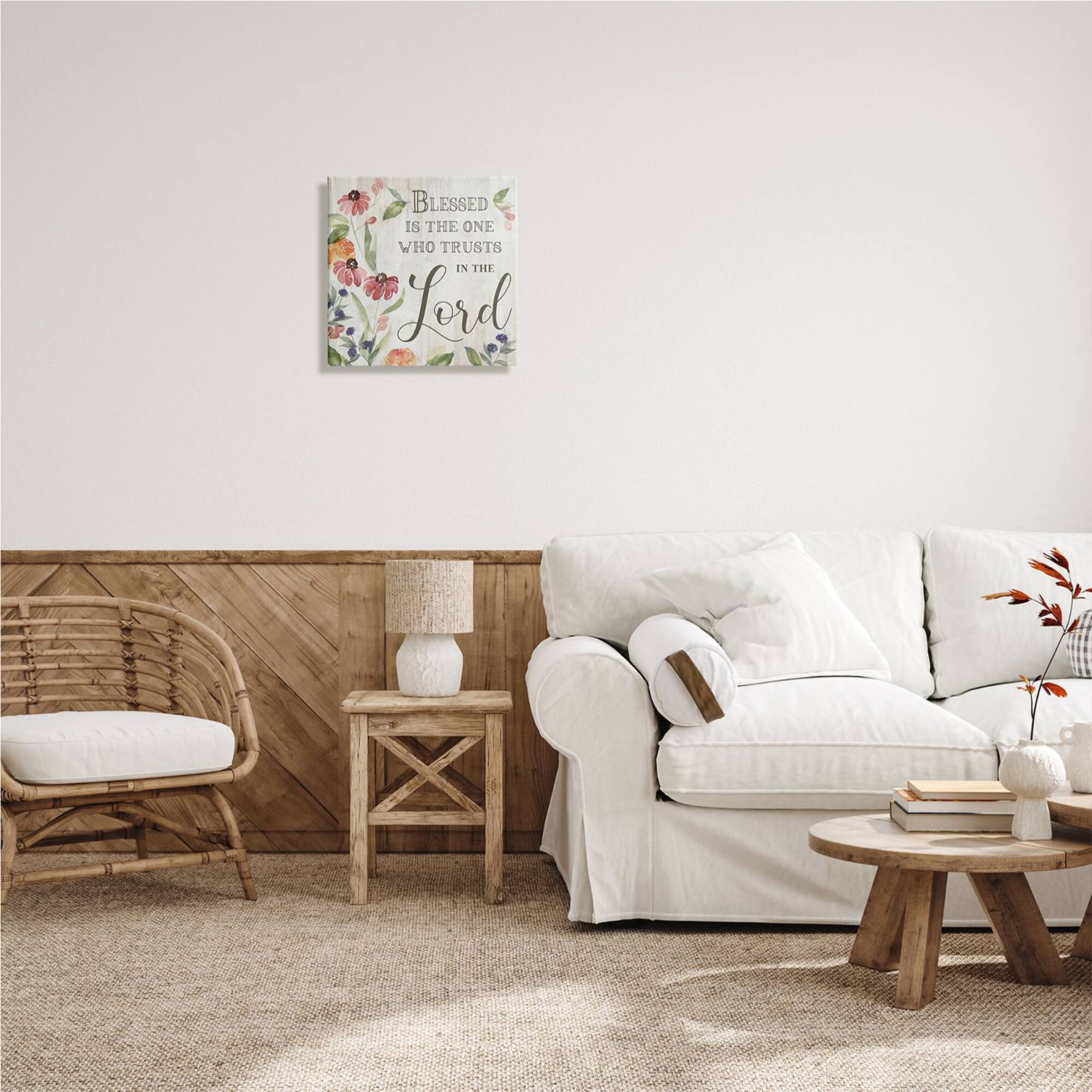 Stupell Industries Blessed One Who Trusts The Lord Spring Florals Canvas Wall Art